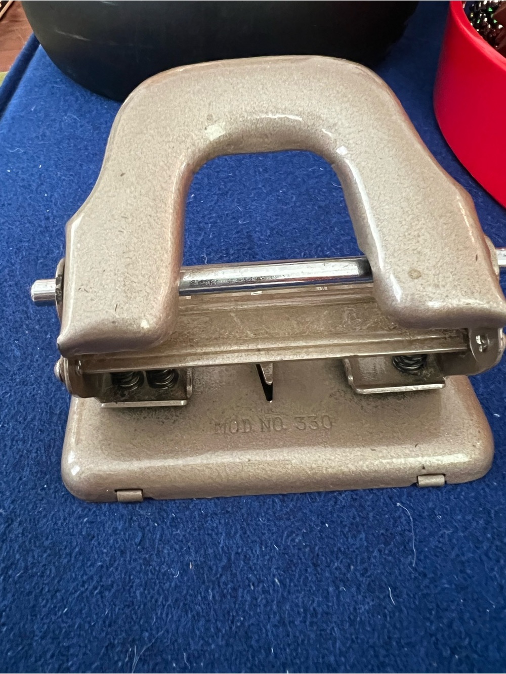 Vintage Steel Metal 2 Hole Punch Model 330